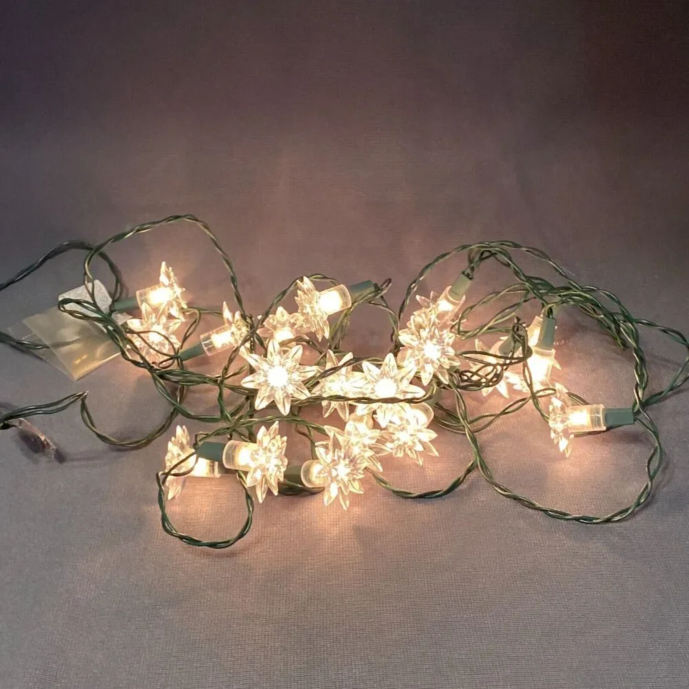 Hofert's Water Lily Flower String Lights 20 Light Set VTG Christmas Patio Decor